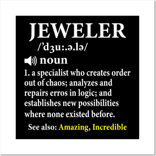 Jeweler Definition Funny Gemologist Posters and Art